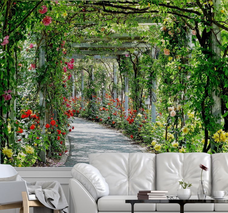 Papel mural flores galería floral exuberante - TenVinilo