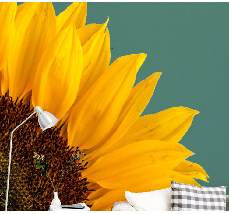 Papel mural flores girasol en primer plano - TenVinilo