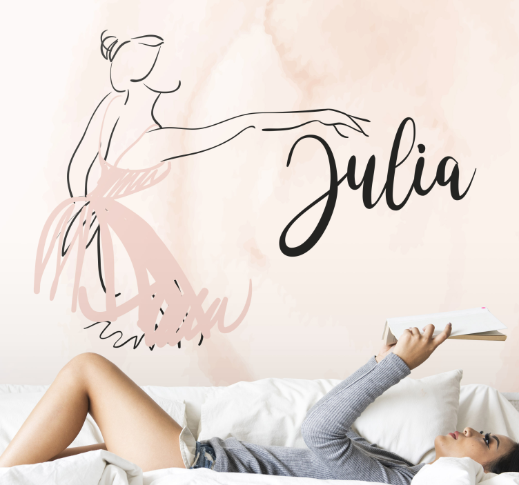 Papel mural frases elegante figura de bailarina - TenVinilo