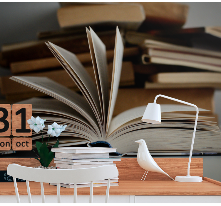 Papel mural frases escena de libro abierto - TenVinilo