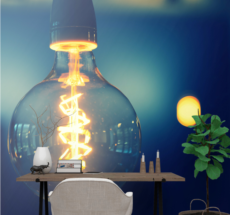 Papel mural frases lámpara de luz elegante - TenVinilo