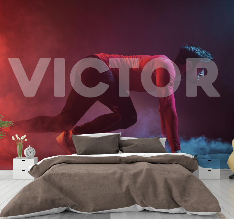 Papel mural gente silueta de corredor dinámico - TenVinilo