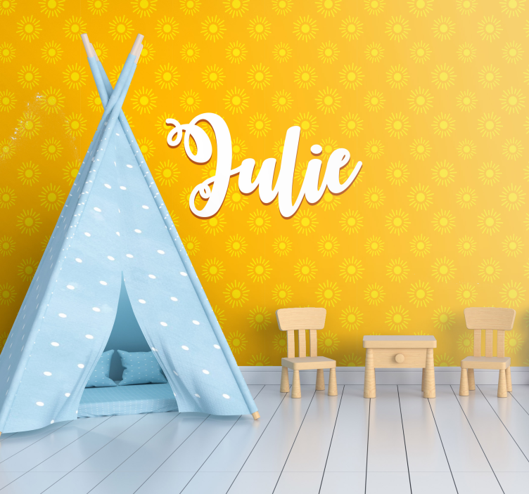 Papel mural infantil fondo con patrón de girasol - TenVinilo