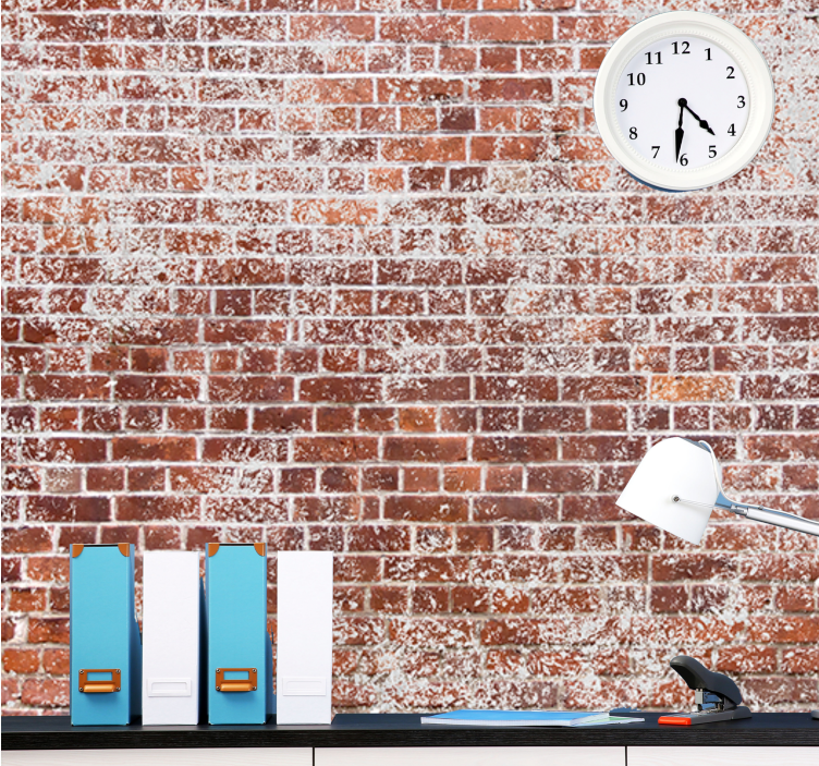 Papel mural ladrillo pared texturizada roja - TenVinilo