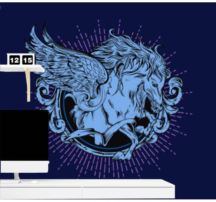 Papel mural leones emblema del león alado - TenVinilo