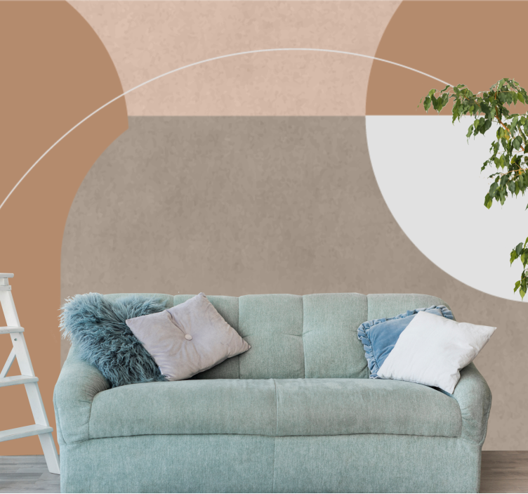 Papel mural moderno composición de formas geométricas - TenVinilo