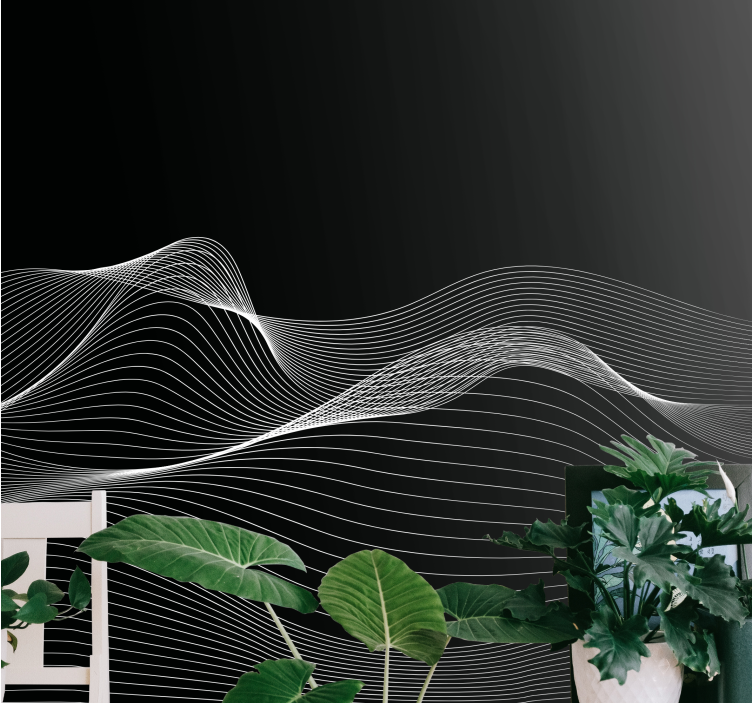 Papel mural moderno líneas elegantes y fluidas - TenVinilo