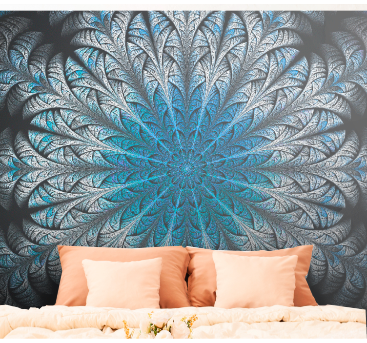 Papel mural moderno motivo de hojas elaboradas - TenVinilo