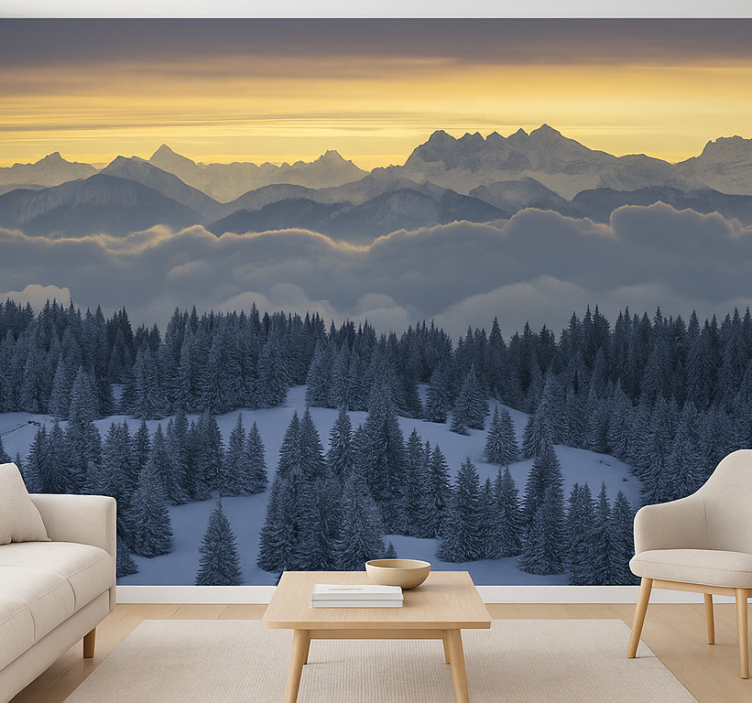 Papel mural montaña alpes suizos – aiguilles du midi - TenVinilo