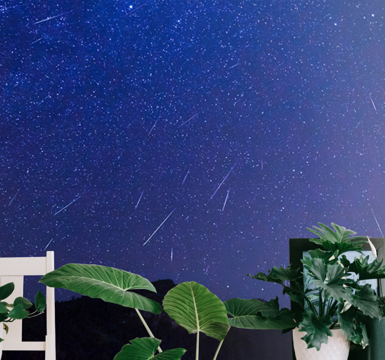 Papel mural montaña cometas celestiales noche - TenVinilo