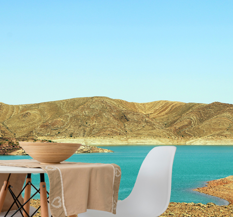 Papel mural montaña lago serene de montaña - TenVinilo