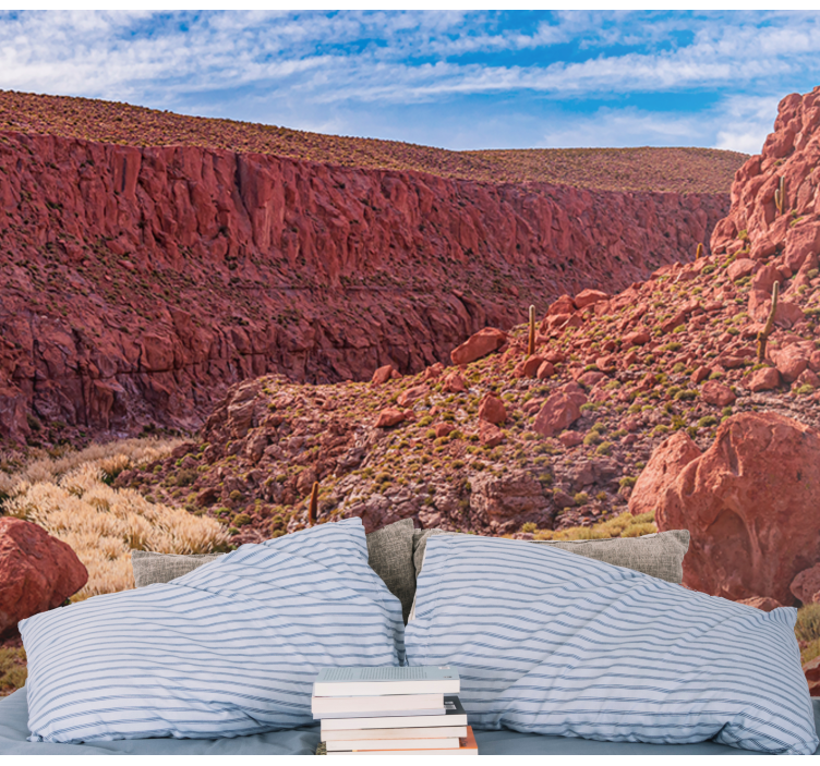 Papel mural montaña paisaje desértico rojo - TenVinilo