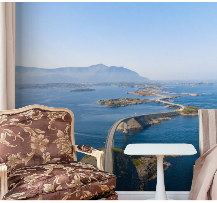 Papel mural montaña vista del sendero costero - TenVinilo