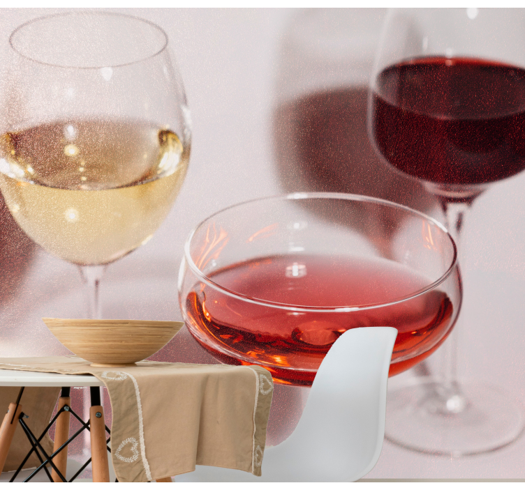 Papel mural música copas de vino elegantes - TenVinilo