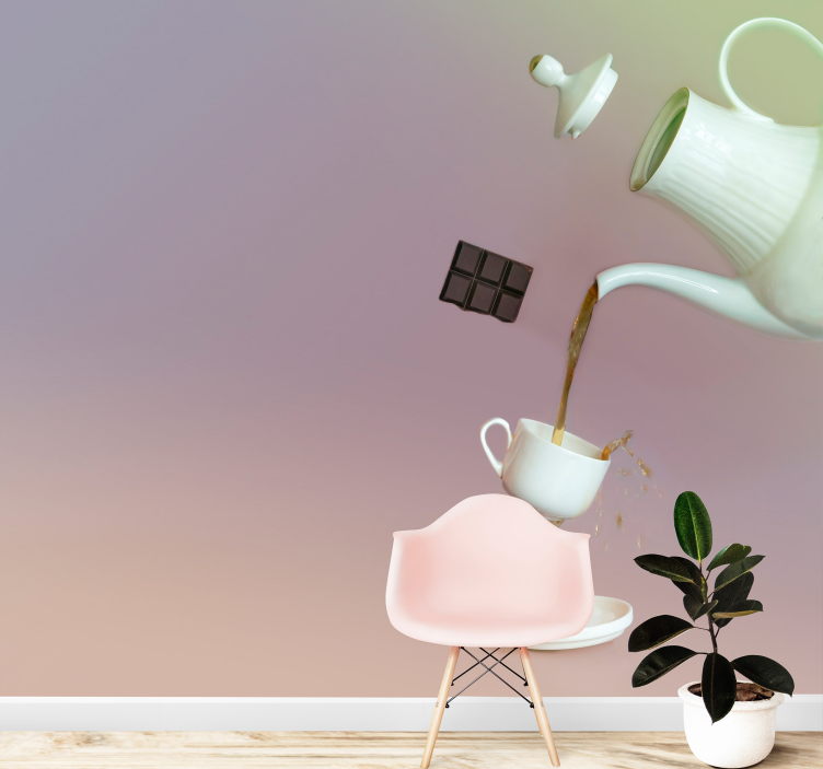 Papel mural música momentos de té flotante - TenVinilo