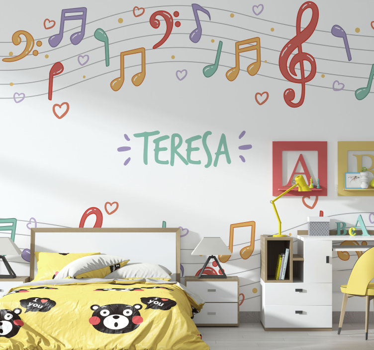 Papel mural música notas musicales melodiosas - TenVinilo
