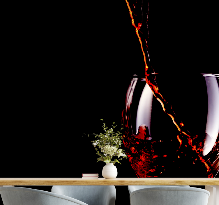 Papel mural música salpicadura de vino fluyendo - TenVinilo