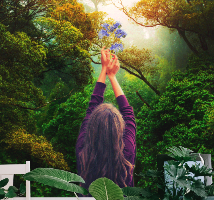 Papel mural naturaleza alcanzando las flores - TenVinilo