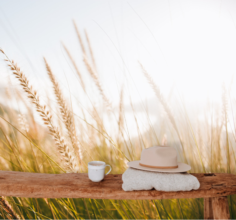 Papel mural naturaleza brisa de hierbas suaves - TenVinilo