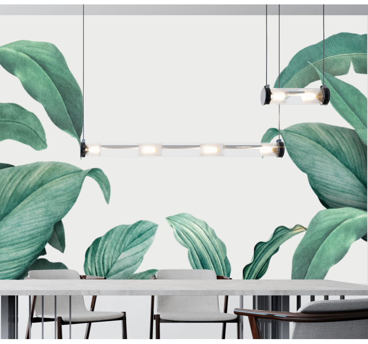 Papel mural naturaleza composición de hojas exuberantes - TenVinilo