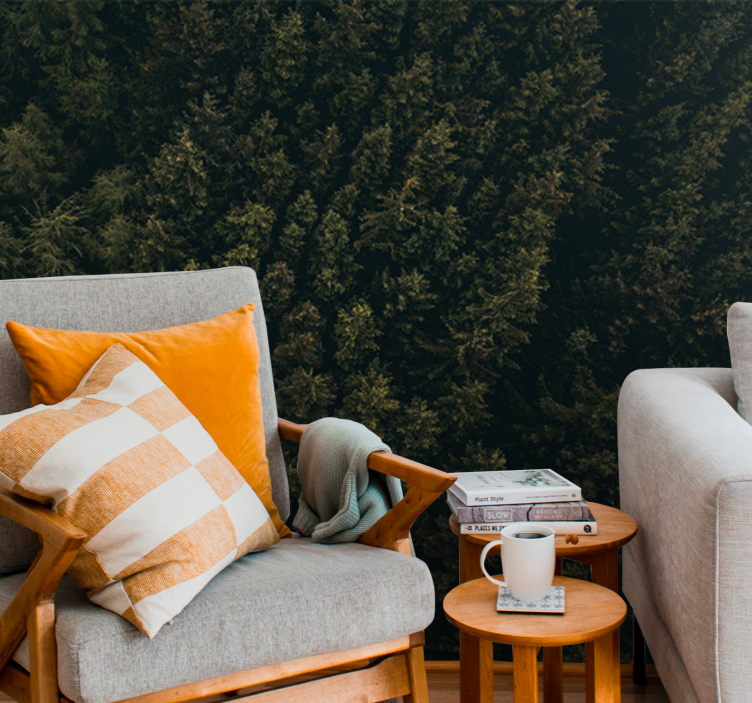 Papel mural naturaleza dosel de vegetación exuberante - TenVinilo