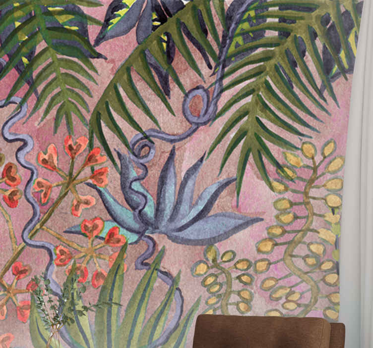 Papel mural naturaleza exhibición de flora tropical - TenVinilo