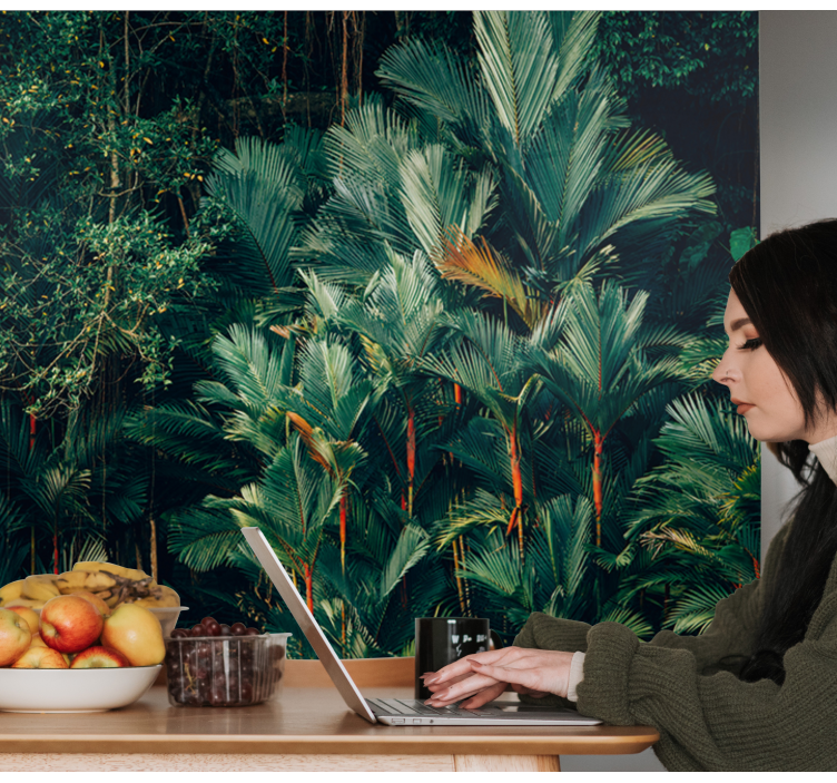 Papel mural naturaleza hojas de palma exóticas - TenVinilo