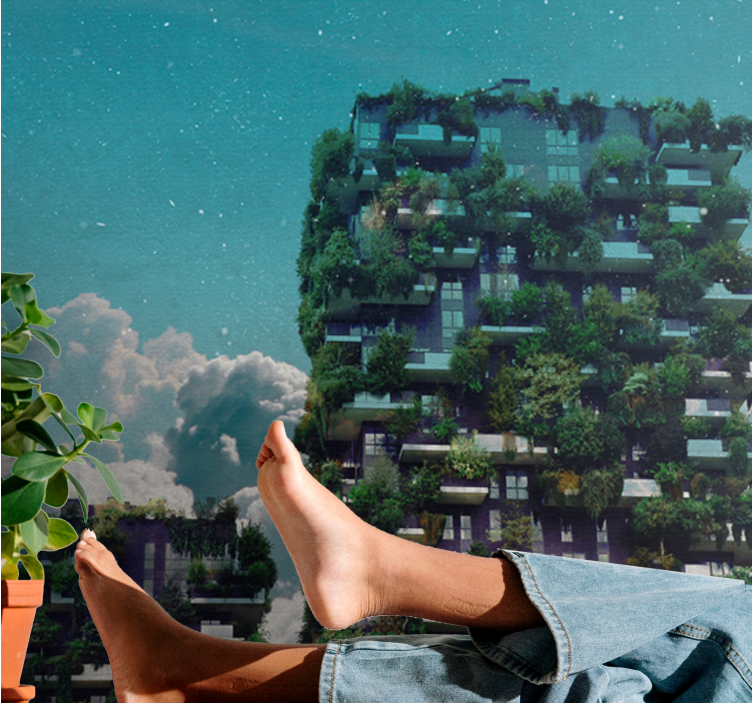 Papel mural naturaleza jardín vertical verde - TenVinilo