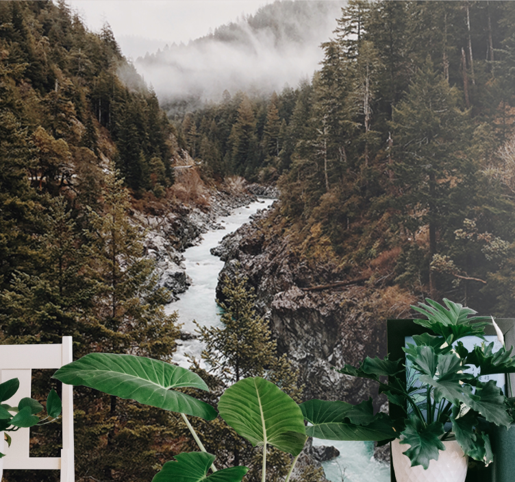 Papel mural naturaleza paisaje de río majestuoso - TenVinilo