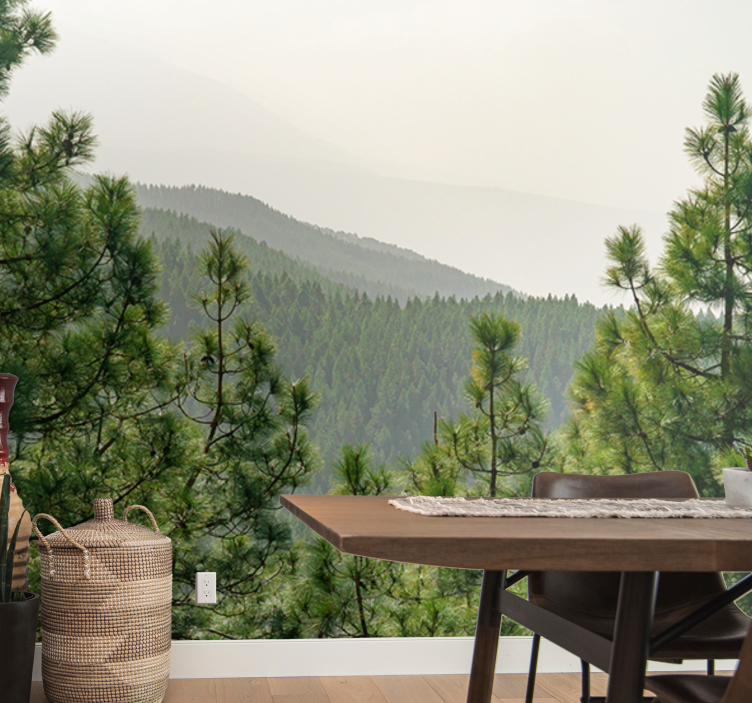 Papel mural naturaleza paisaje de vegetación exuberante - TenVinilo