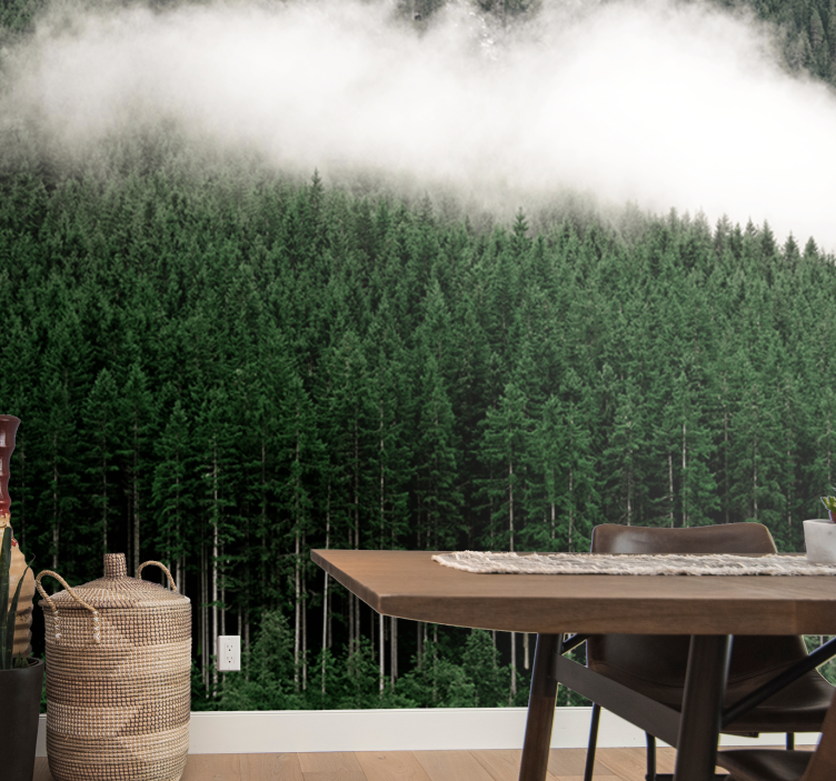 Papel mural naturaleza paisaje del bosque majestuoso - TenVinilo