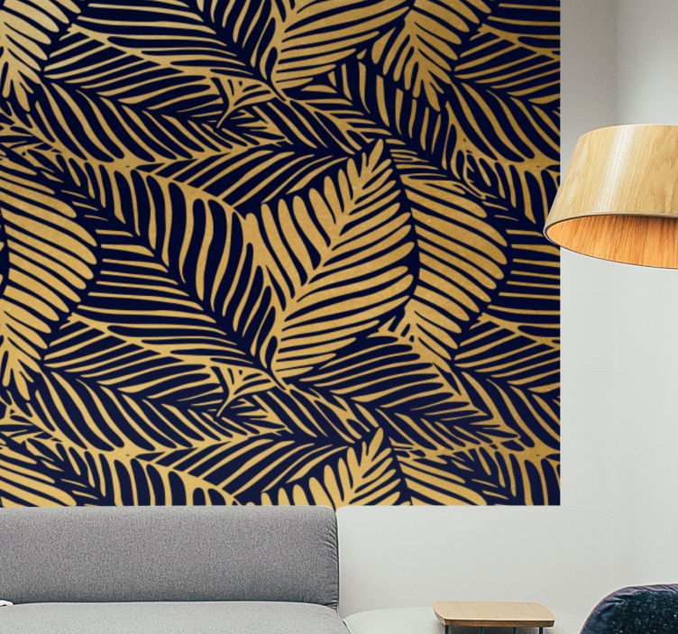 Papel mural naturaleza patrones de hojas detalladas - TenVinilo