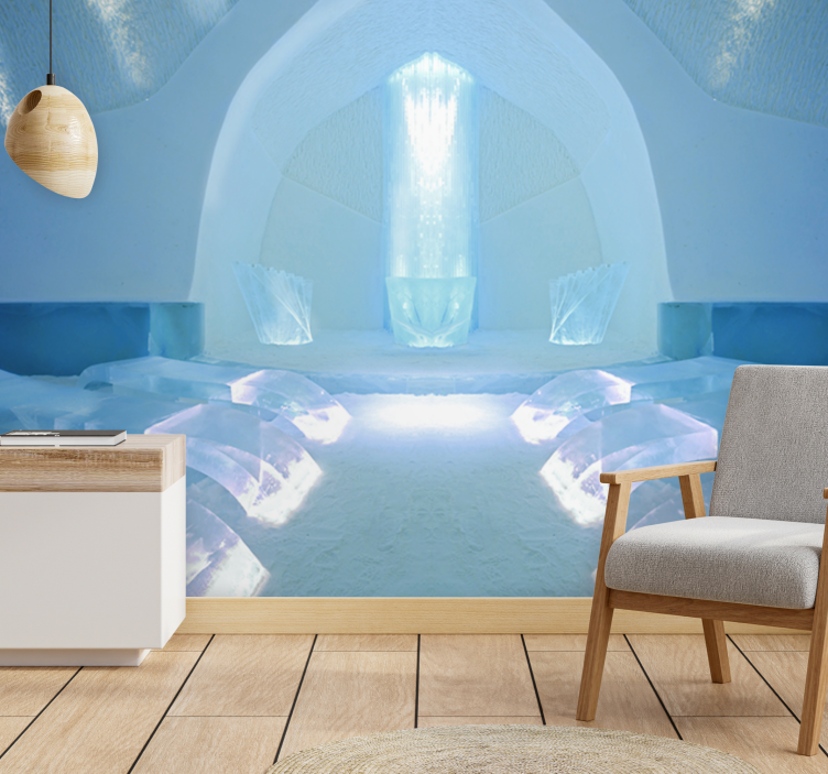 Papel mural naturaleza santuario de cristales de hielo - TenVinilo