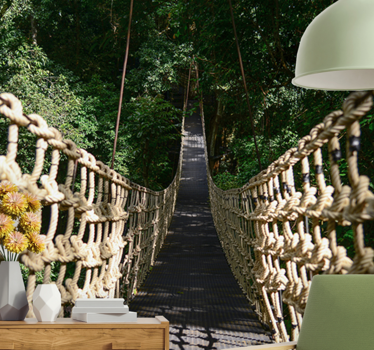 Papel mural naturaleza sendero suspendido en el bosque - TenVinilo