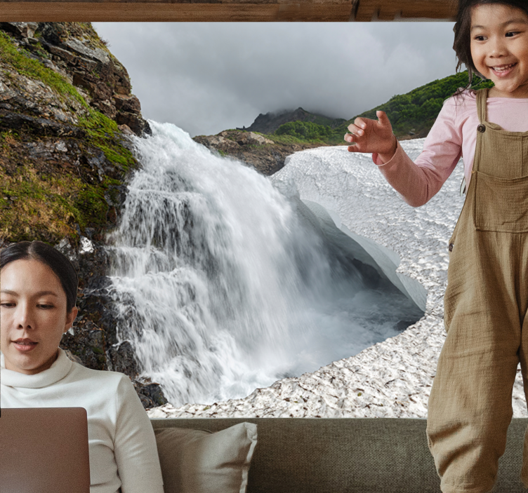 Papel mural naturaleza vista escénica de cascada - TenVinilo