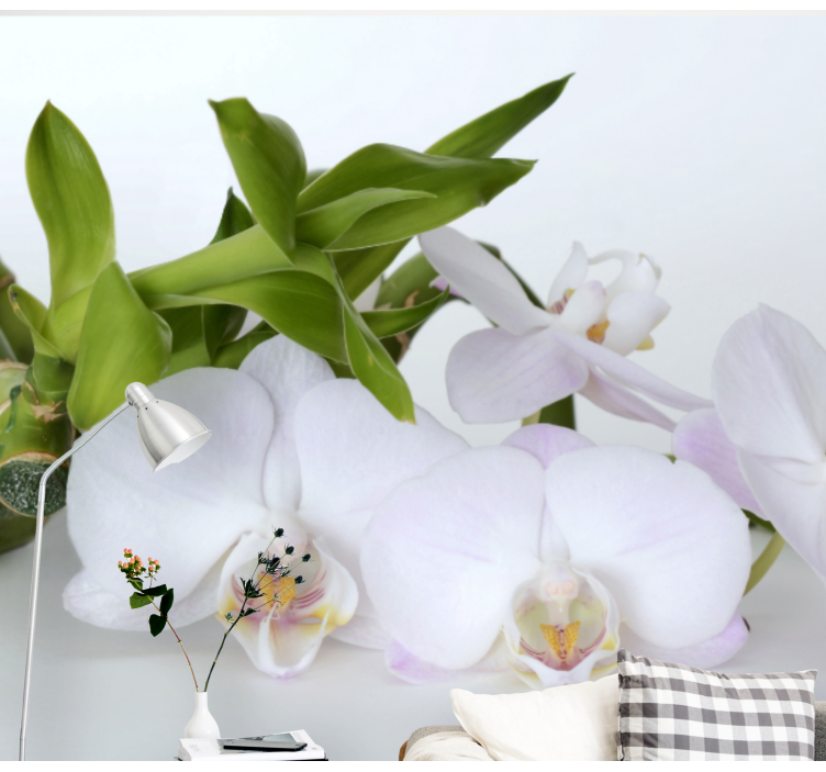 Papel mural orquídeas arreglo de orquídeas elegante - TenVinilo