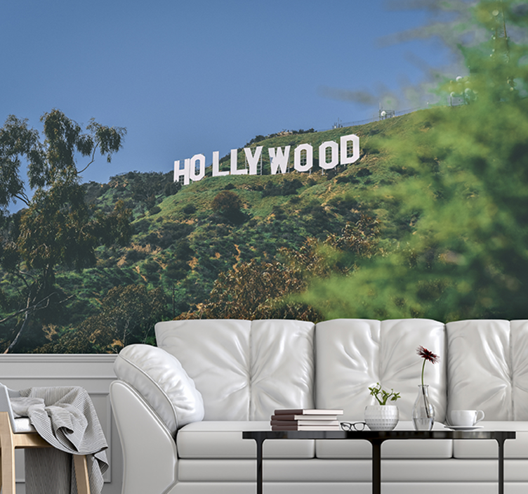 Fotomural pared paisaje cartel Hollywood - TenVinilo