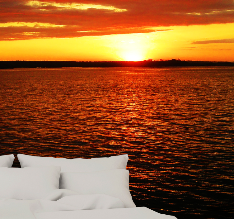 Papel mural paisajes crepúsculo sobre el océano - TenVinilo