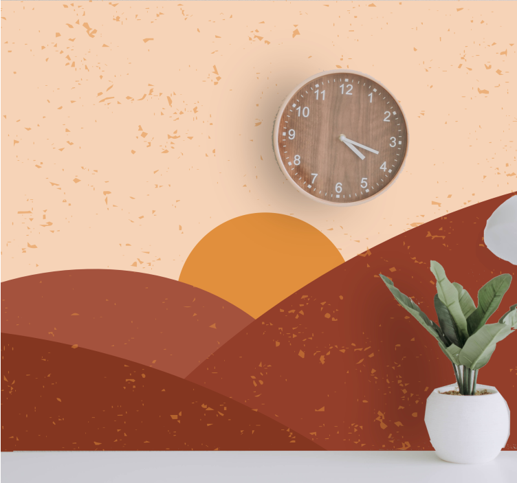 Papel mural paisajes crepúsculo sobre las cumbres - TenVinilo