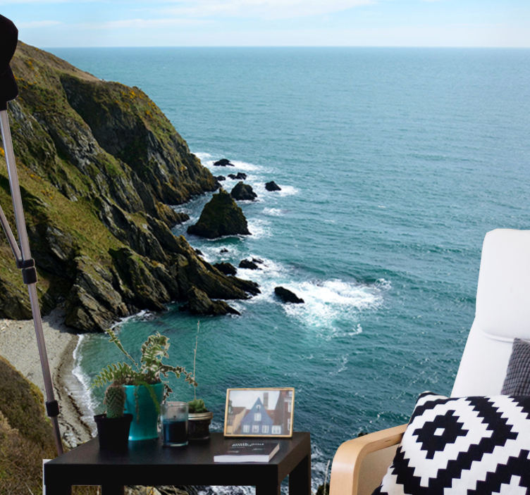 Papel mural paisajes estructura de piedra costera - TenVinilo