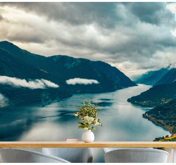 Papel mural paisajes lago de montaña espejo - TenVinilo