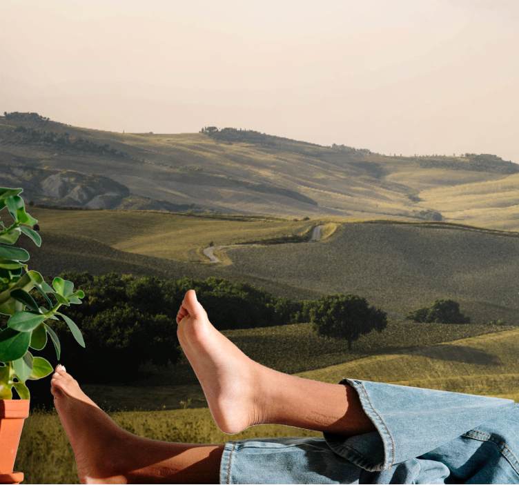 Papel mural paisajes paisaje de colinas suaves - TenVinilo