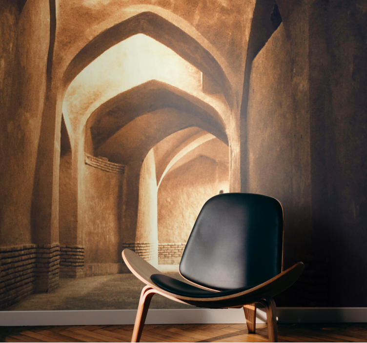 Papel mural paisajes pasaje de arcos antiguos - TenVinilo