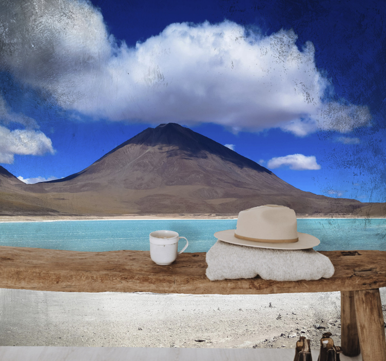 Papel mural paisajes perspectiva del lago alpino - TenVinilo