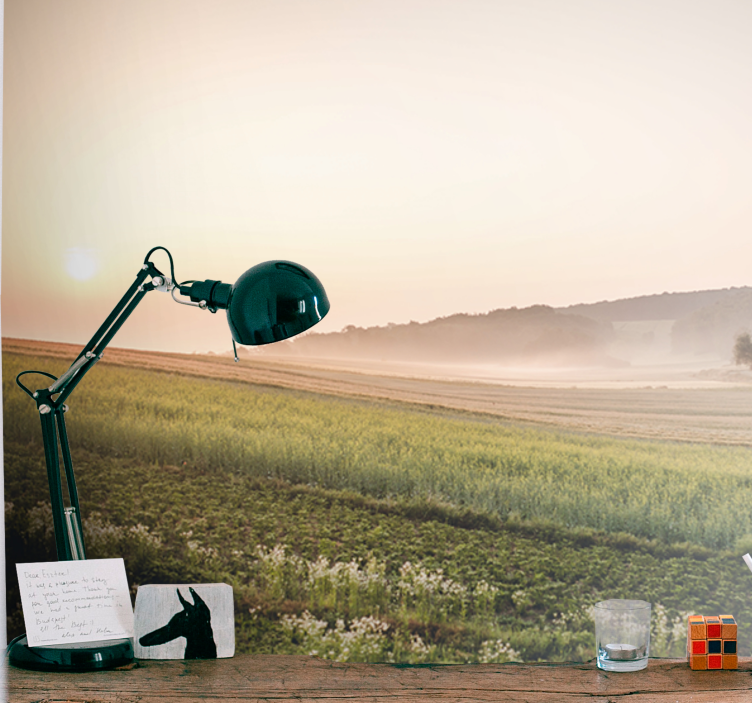 Papel mural paisajes prados verdes tranquilos - TenVinilo