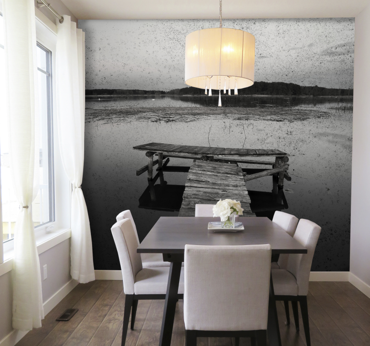 Papel mural paisajes reflejos en el muelle - TenVinilo