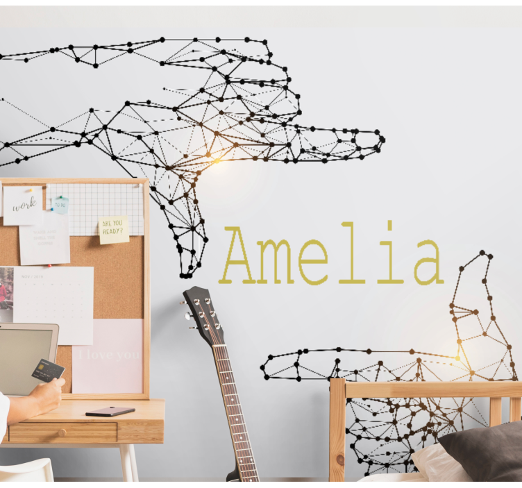 Papel mural personalizable gesto interactivo de la mano - TenVinilo