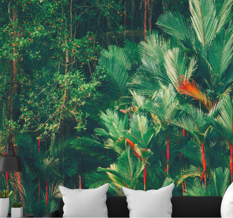 Papel mural selva colección palmas tropicales - TenVinilo
