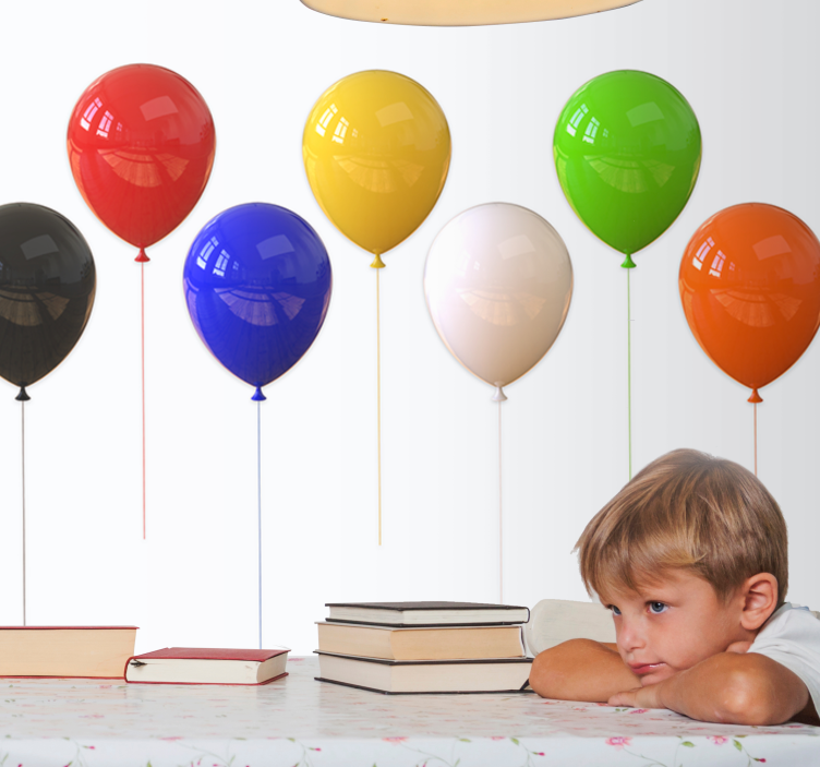 Papel mural textura exhibición de globos coloridos - TenVinilo