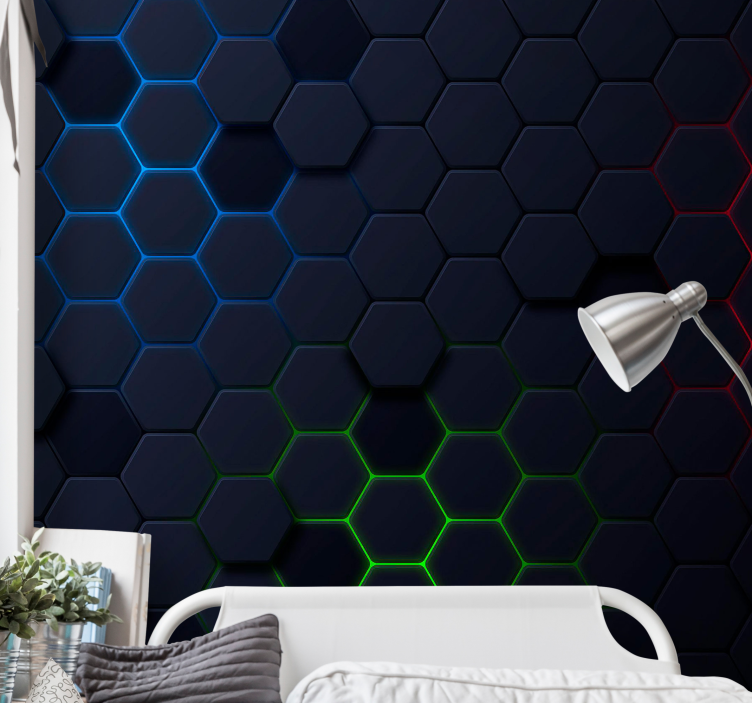 Papel mural textura tonos hexagonales - TenVinilo